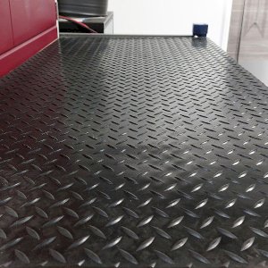 3mm Thick Single Bar Chequer Plate Slip Protection Rubber Mat 