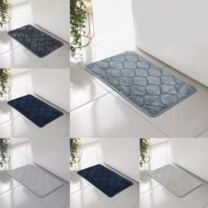 Non Slip Classic Shell Greek Memory Foam Bathroom Mat Rug