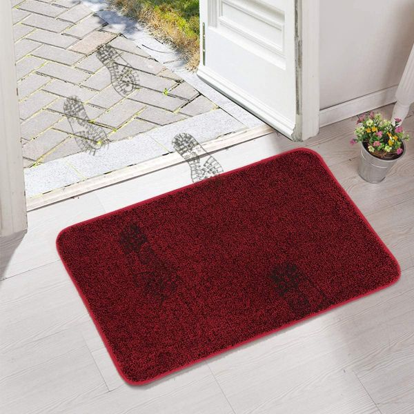 Polyester Dirt Trapper Doormat Non Slip Entrance Rug for Front Door Super Absorbent, Machine Washable